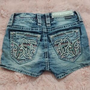 Rock Revival Women's Embellished Blue Jean Shorts